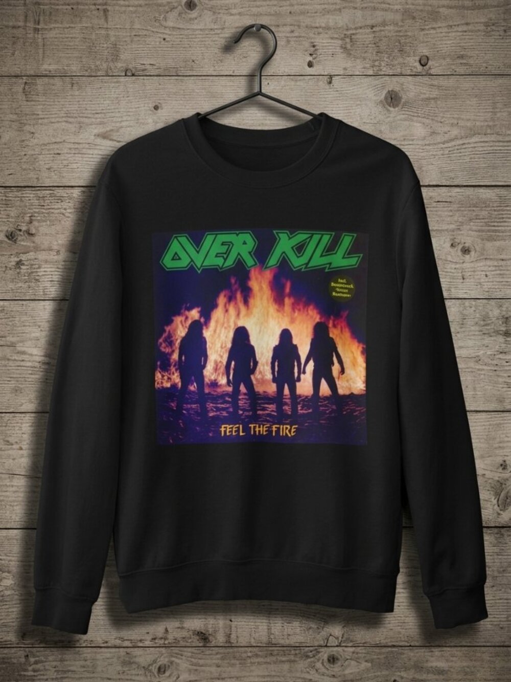 Overkill Feel The Fire Vintage Metal Band Sweatshirt Retro Thrash Crewneck